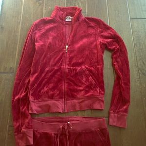 Juicy couture velour red outfit barley been worn