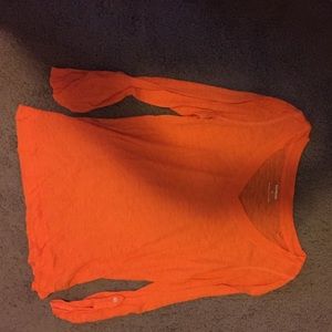 Orange express V-neck tee
