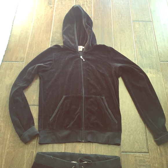 Black juicy couture velour track suit