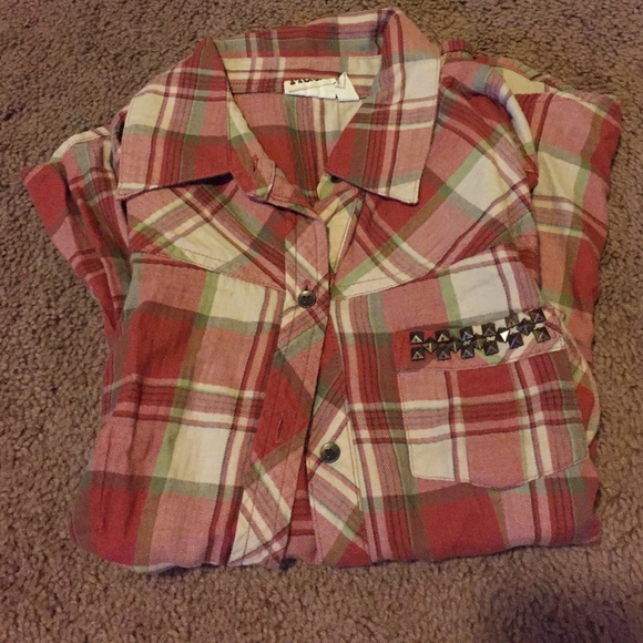 Plaid button down shirt
