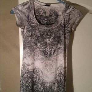 White/grey burnout tee