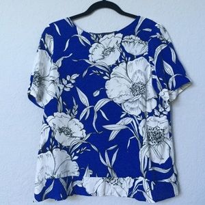 Zara short sleeve floral blouse