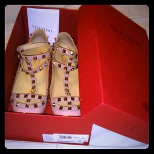 Valentino leather t-strap ballerina flats