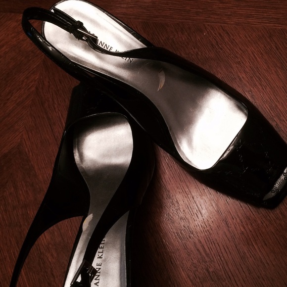 Patten Leather Peep Toe Shoe