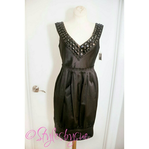 Zara Woman Black Embellished Cocktail Dress NWT - Picture 1 of 3