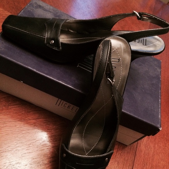 Black sling back