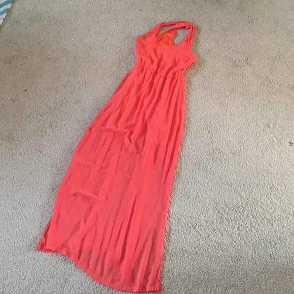Coral maxi dress