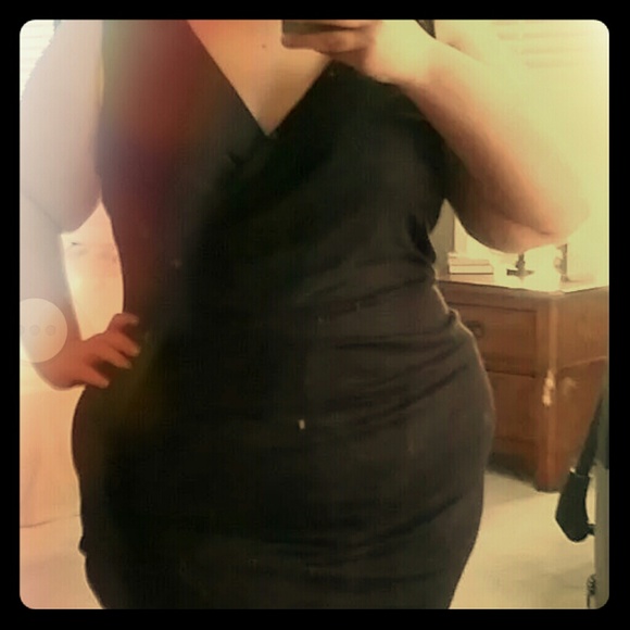 Sexy figure hugging LBD, little black dress torrid