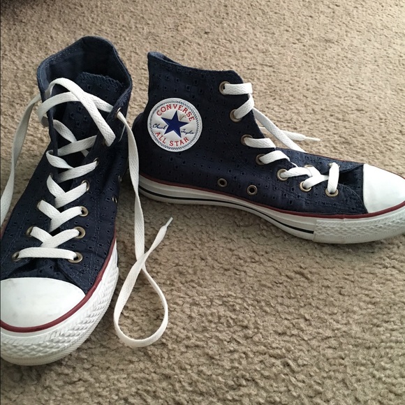 Navy Blue High Top Converse