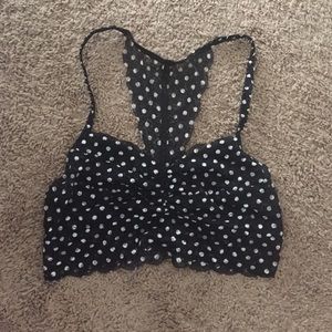 Black and White PINK Polka Dot Bralette