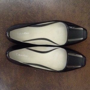 Calvin Klein black flats. Size 8.5. Worn once