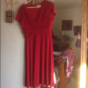 Red midi dress