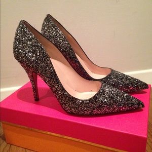 Kate Spade Licorice Sparkle Pumps