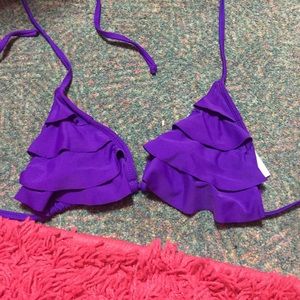 Purple ruffle Bikini top