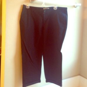 Black cropped khakis