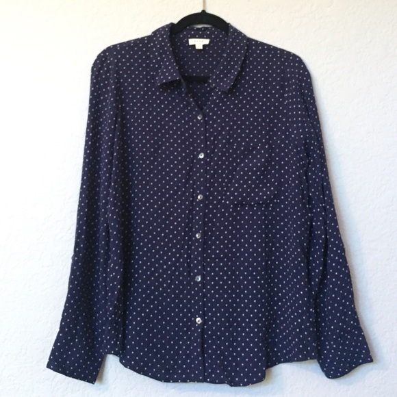 Joie navy blue star and moon button up
