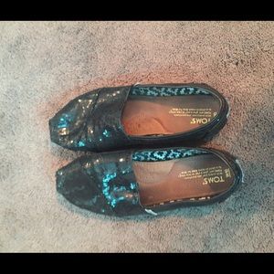Black Sparkle Toms