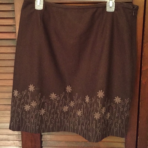 Brown wool J.Jill skirt
