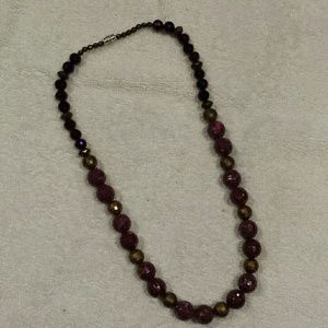 Large/medium Purple beaded necklace