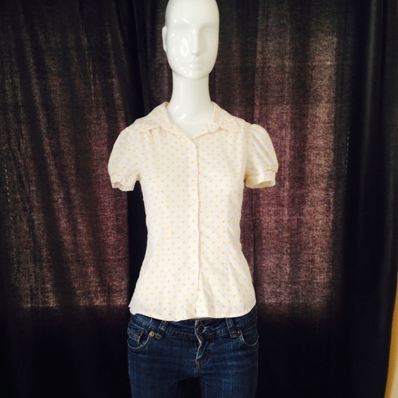 Yellow polkadot blouse