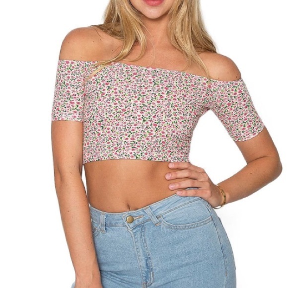 AA Floral Off the Shoulder Crop Top