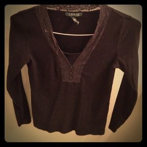 Ralph Lauren Black Long Sleeve with Lace