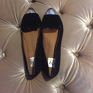 Black Suede & Silver Plated Flats