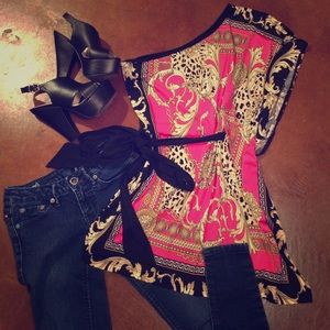 One-Shoulder Silky Top