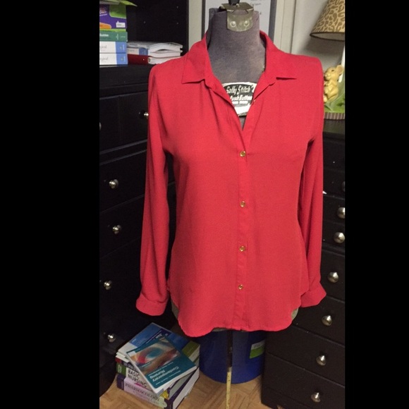 Charlotte Russe Tops - Button up sheer blouse