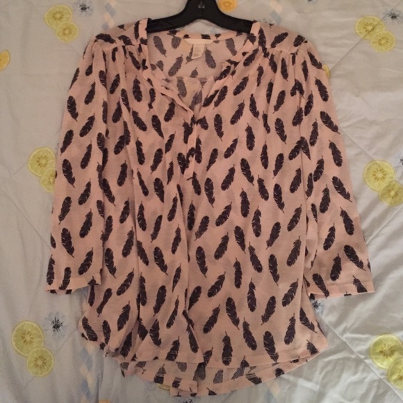 H&M Feather Henley Tee