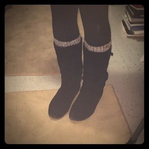 Black suede boots