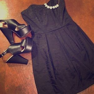 Black Zebra Print Strapless Dress
