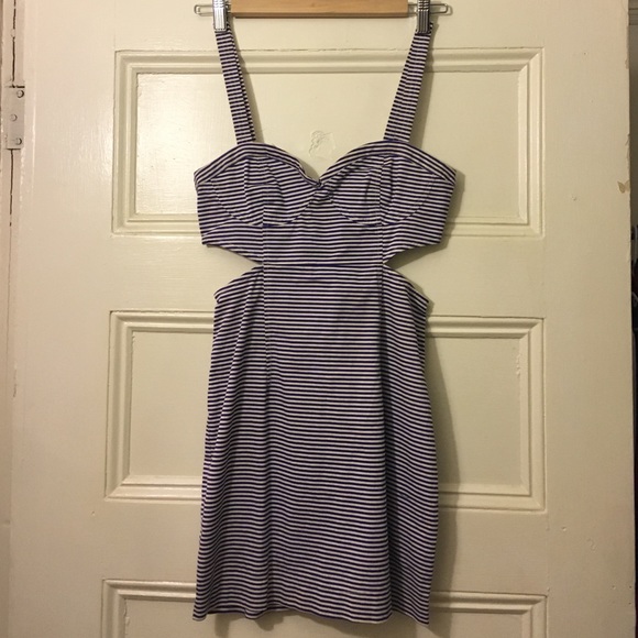 Kimchi Blue striped mini dress with cutouts. Size2