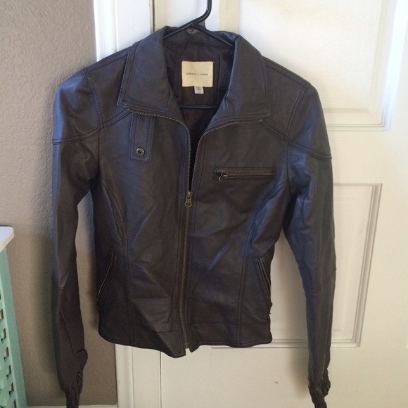 Brown leather jacket