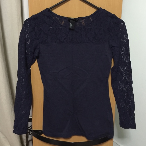 H&M Lace Sleeve Shirt