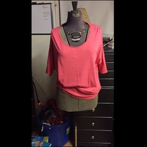 Melon/ coral colored loose tee from express size s