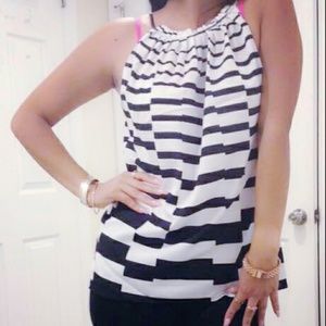 Black and white stripe blouse