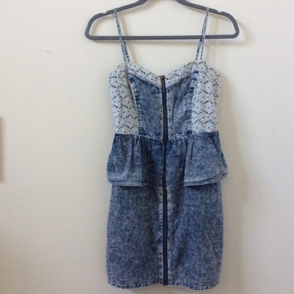 Mimi Chica Acid Wash Denim Dress