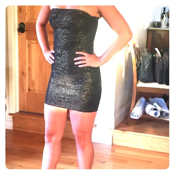 Black and gold sparkley mini dress