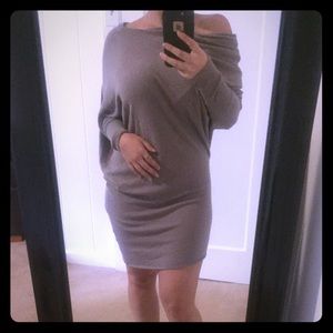Comfy off the shoulder sweater dress
