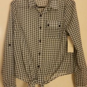 Shear navy blue gingham