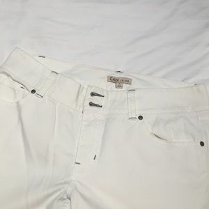 White straight leg jeans