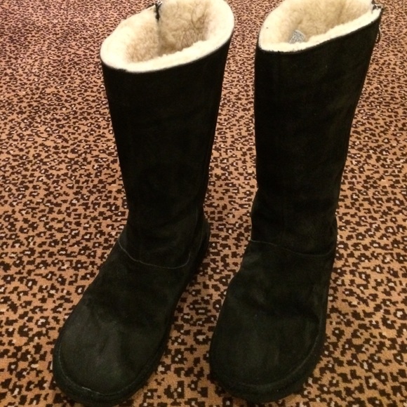 UGG Shoes - UGG Boots- Tall Black Suede. Multi-color Zipper