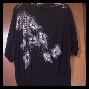 Zipper Top batwing T-Shirt