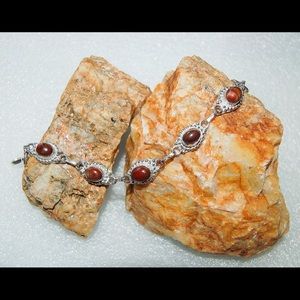 handmade & handcrafted gemstone jewelry Jewelry - 925 Silver Stamp Red Jasper Bracelet 7 1/2" handmade & handcrafted gemstone jewelry Jewelry - 925 Silver Stamp Red Jasper Bracelet 7 1/2"