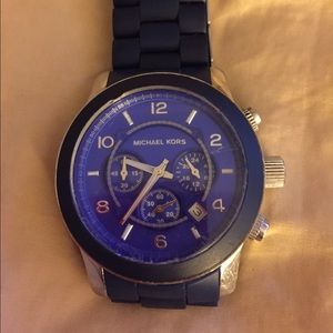 ON HOLD blue and silver Michael Kors watch