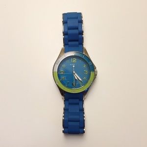 Marc Jacobs Blue Silicone Stainless Steel Watch