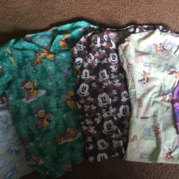 3 scrub tops