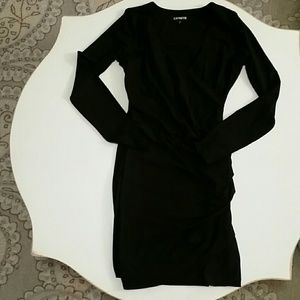 Express long sleeve black dress
