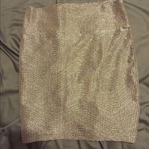 Decree Silver/Gold Metallic Bodycon Skirt